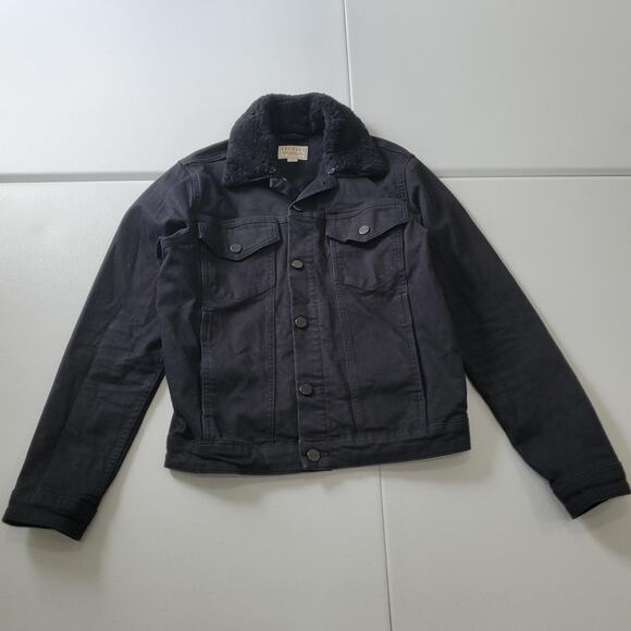 Tecovas Jacket Mens Small Western Sheepskin Collar Denim Trucker Coat - Picture 1 of 11